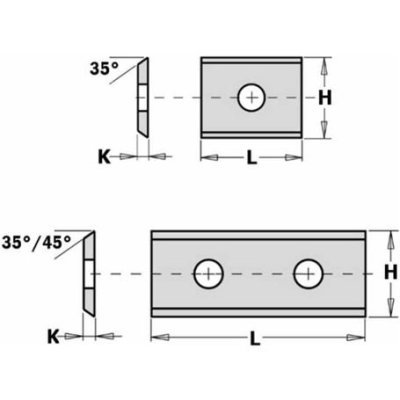 Imagen Cuchilla Reversible Recta (4/35º) 31.5X9X1.5MM 790.315.00 CMT