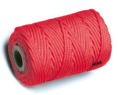 Imagen Cuerda atirantar polipropileno (biodegradable). Trenzado rojo 100mx1.7mm Acha