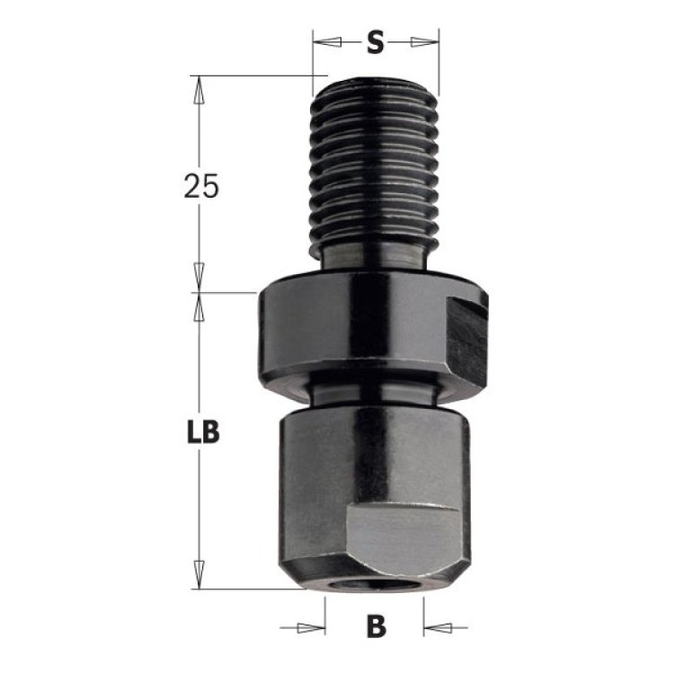 Mandril portafresas S:m14x2 x pinzas 6-6.35-8-9.5 796.140.00 CMT