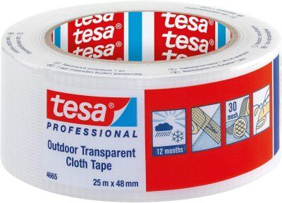 Imagen Cinta Americana Transparente Outdoor Cloth Tape 25mx48mm Tesa