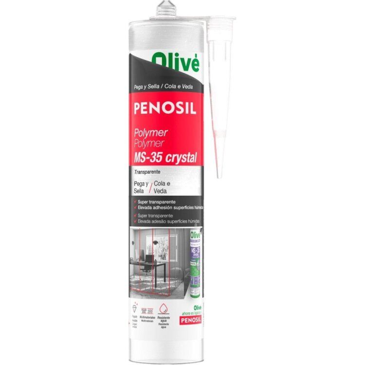 Polymer MS-35 Pega y Sella Elástico Multimaterial Cristal 300ml Penosil