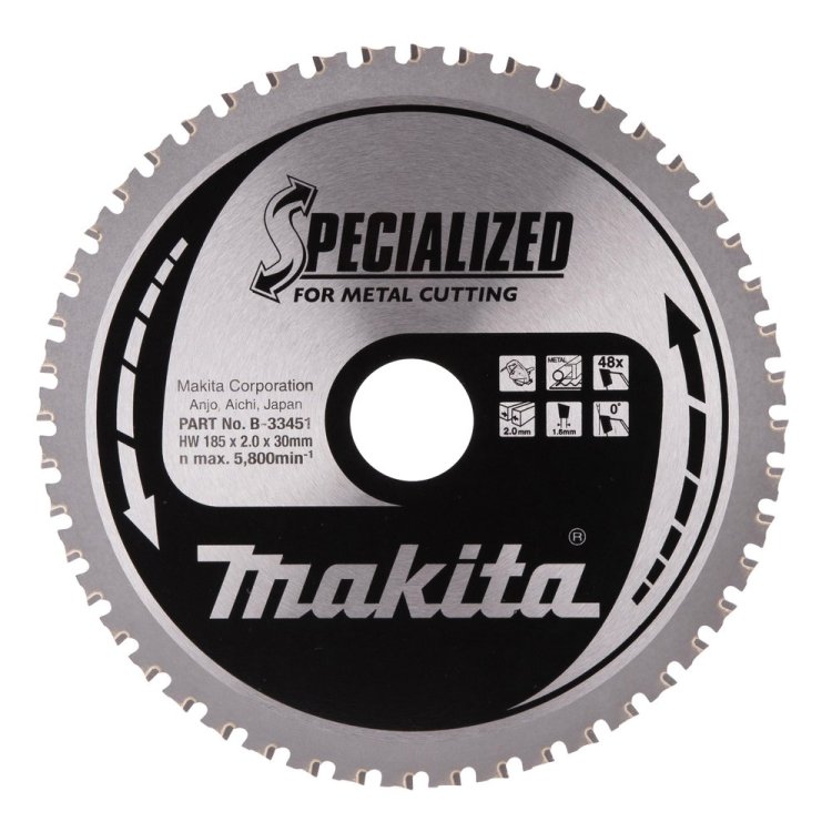 Disco sierra circular Specialized T.C.T 185 x 30 mm, 48 D B-33451 Makita