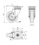 Rueda Giratoria 2-2461 - 10BH80-PPI 80mmPoliuretano Rojo Alex