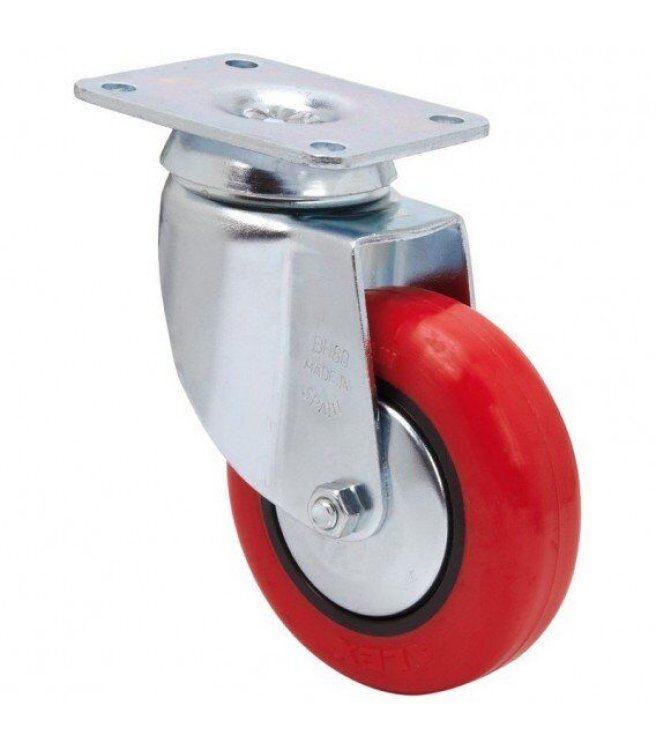 Rueda Giratoria 2-2461 - 10BH80-PPI 80mmPoliuretano Rojo Alex