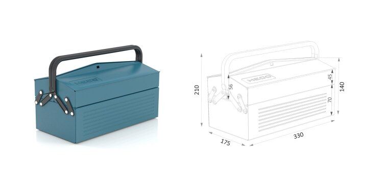 Caja Herramientas Metalica 330x175x140 102-3 Heco