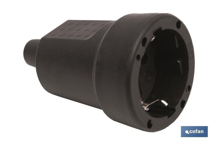 Base enchufe aérea Plug de goma | 16 A - 250 V | Color Negro Cofan